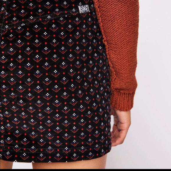 Free People We the Free Button Front Corduroy Mini Skirt Floral GeometricPattern - Picture 2 of 12